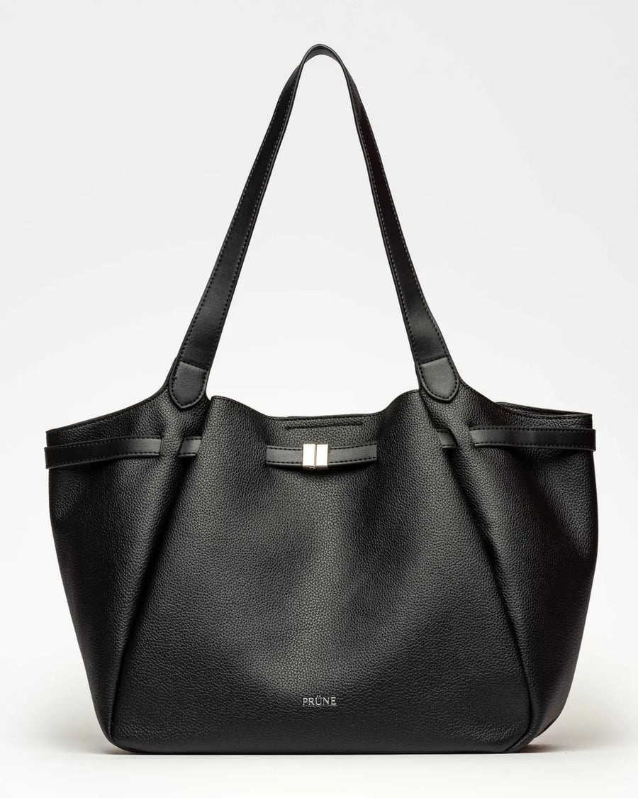 Bolso Marble en efecto cuero graneado negro