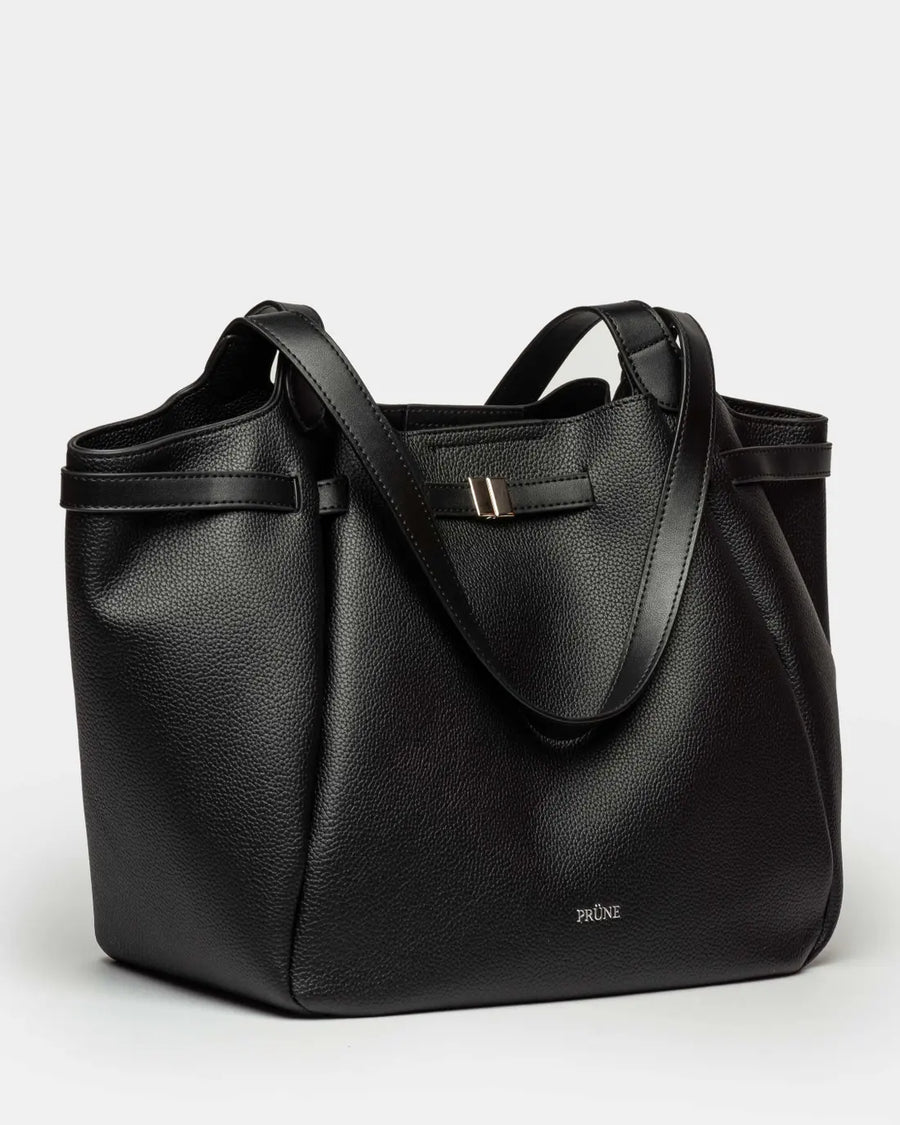 Bolso Marble en efecto cuero graneado negro