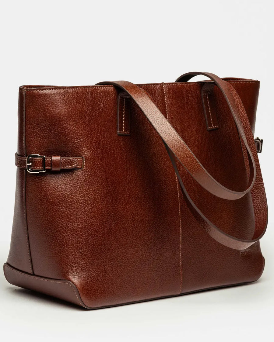 Bolso Sophie en cuero curtido natural tabaco