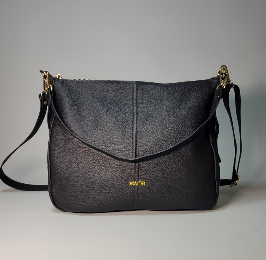 Bolso Ziba Grande en cuero vacuno negro