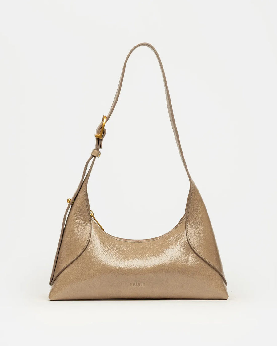 Cartera al hombro Windsor en cuero arrugado vintage taupe