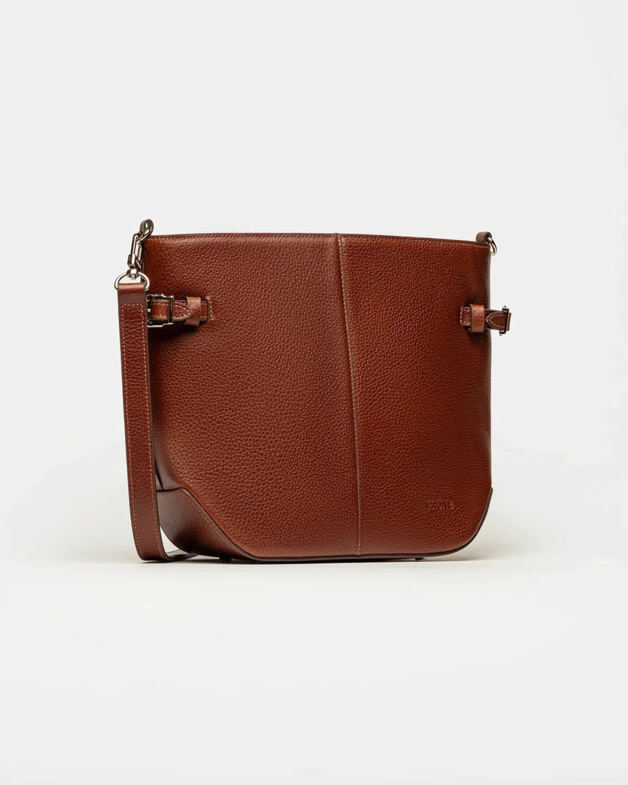 Morral Sophie en cuero curtido natural tabaco