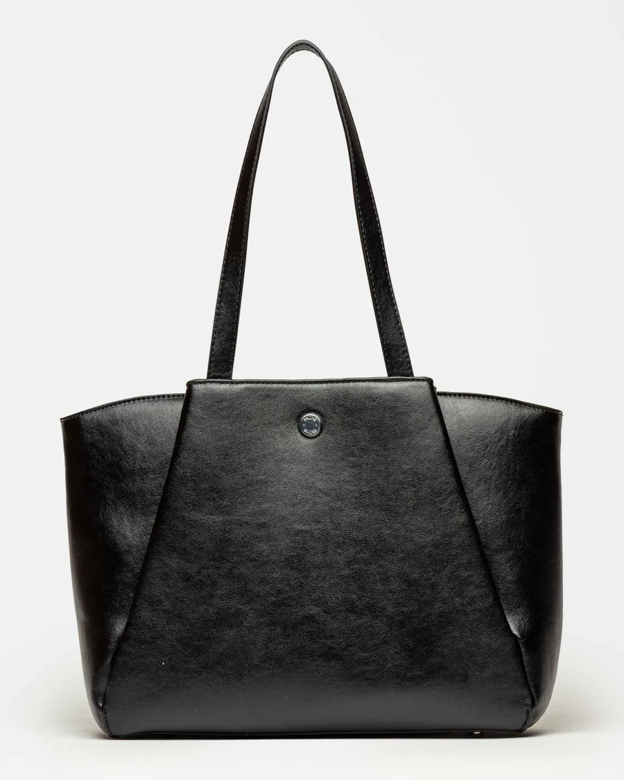 Shopper Raix en efecto cuero liso negro
