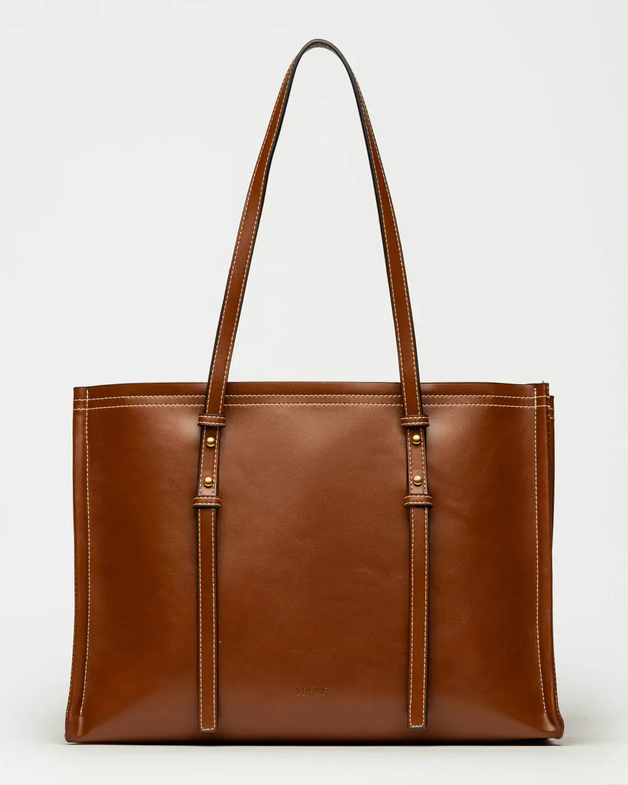 Shopper Louise · Efecto Cuero Liso · Tabaco — foto 1