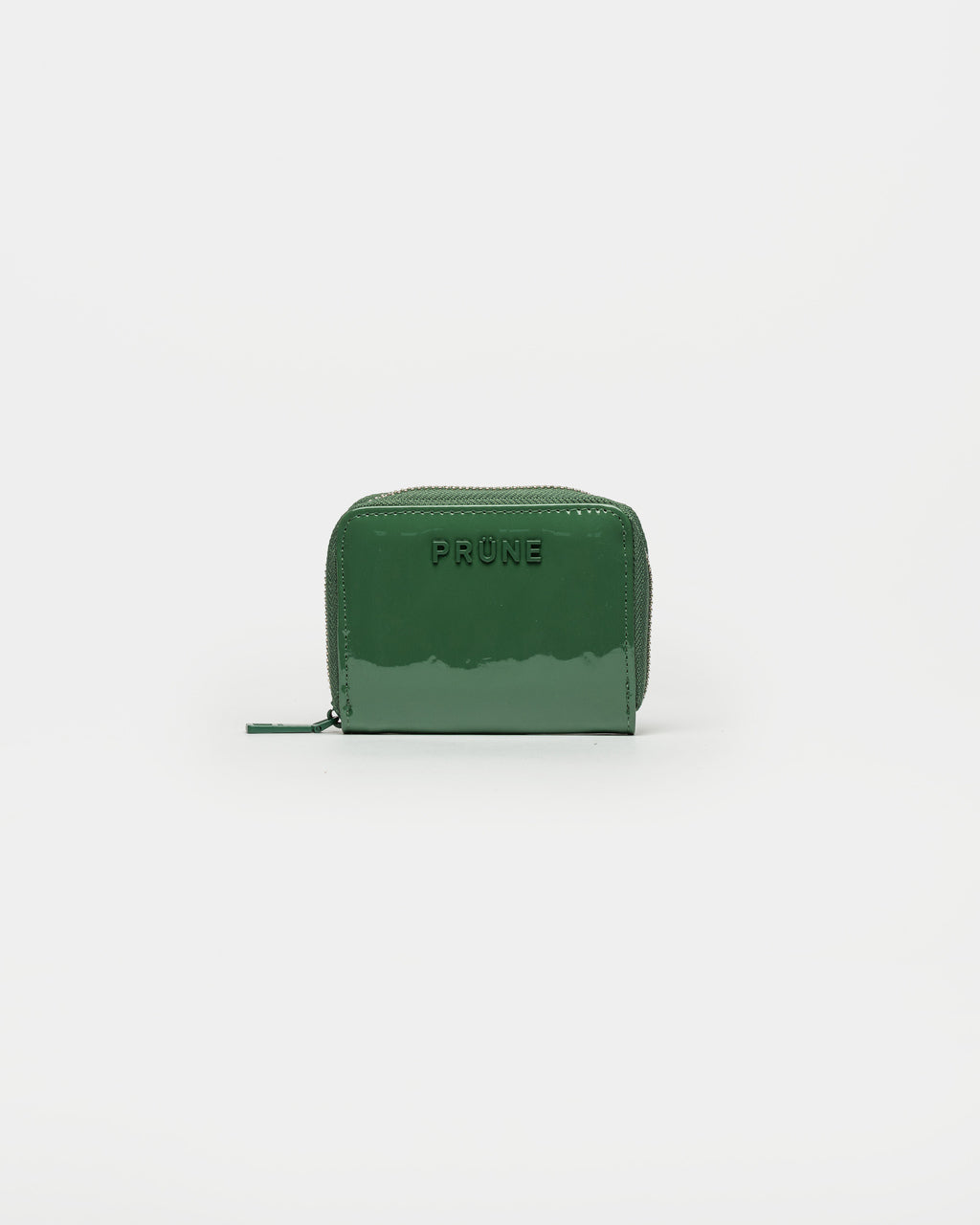 Billetera New Glam en efecto cuero charol verde