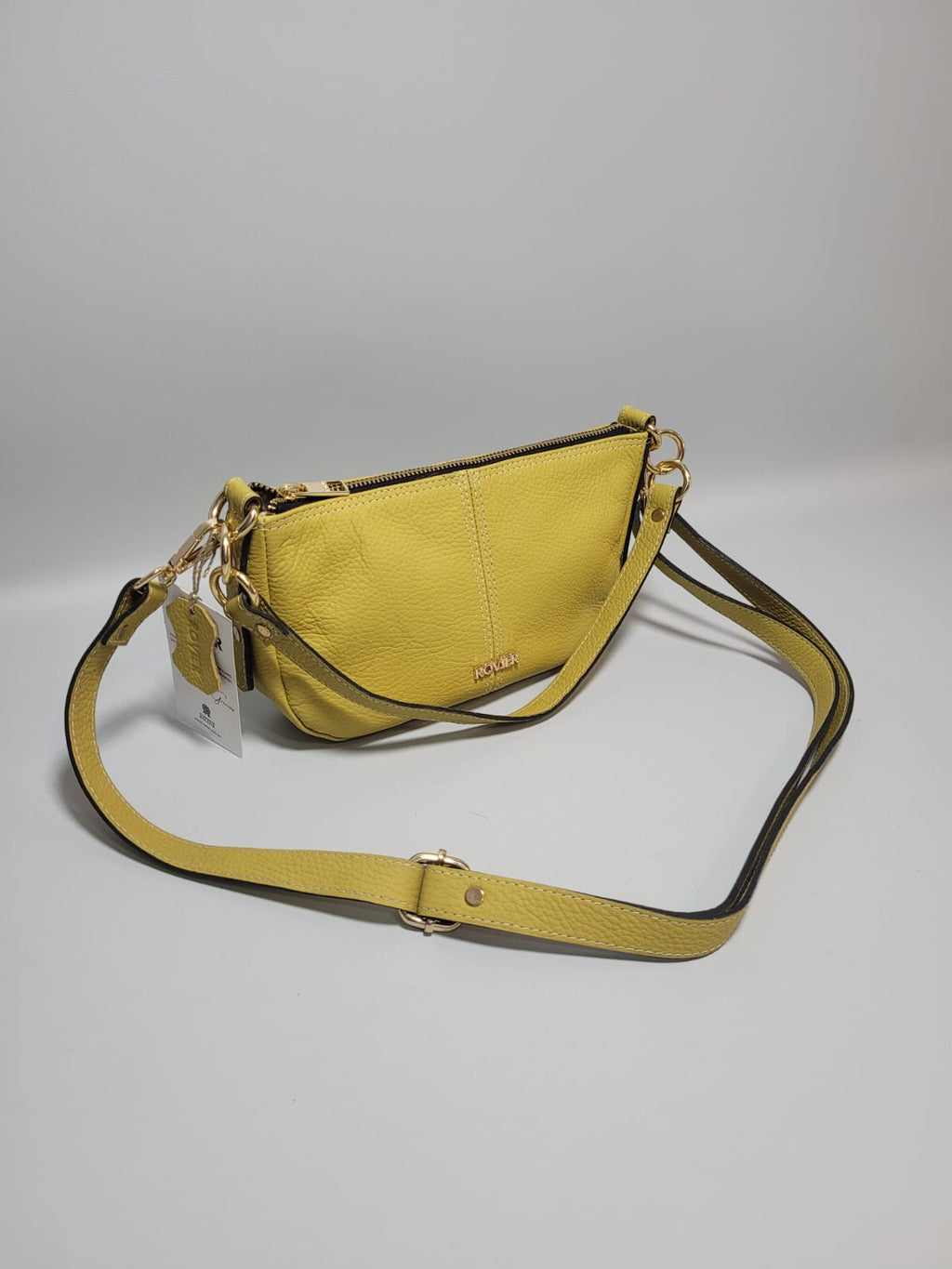 Bandolera Marsella en cuero vacuno amarillo