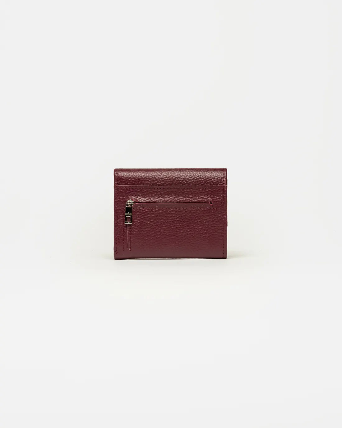 Billetera Marga en cuero graneado burgundy