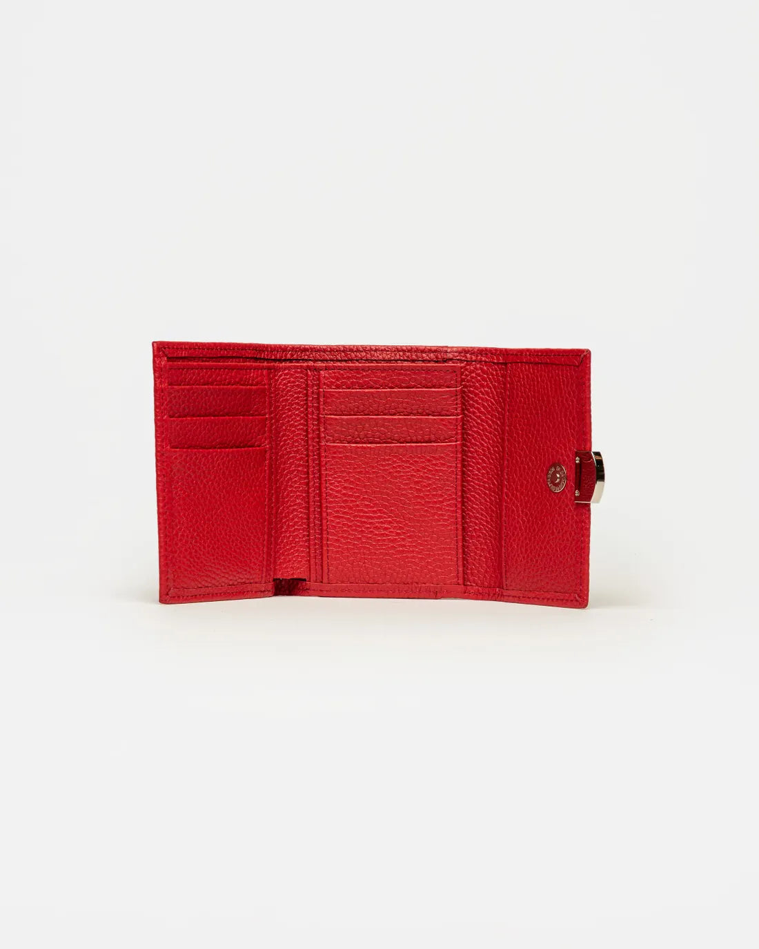 Billetera Marga en cuero graneado rojo