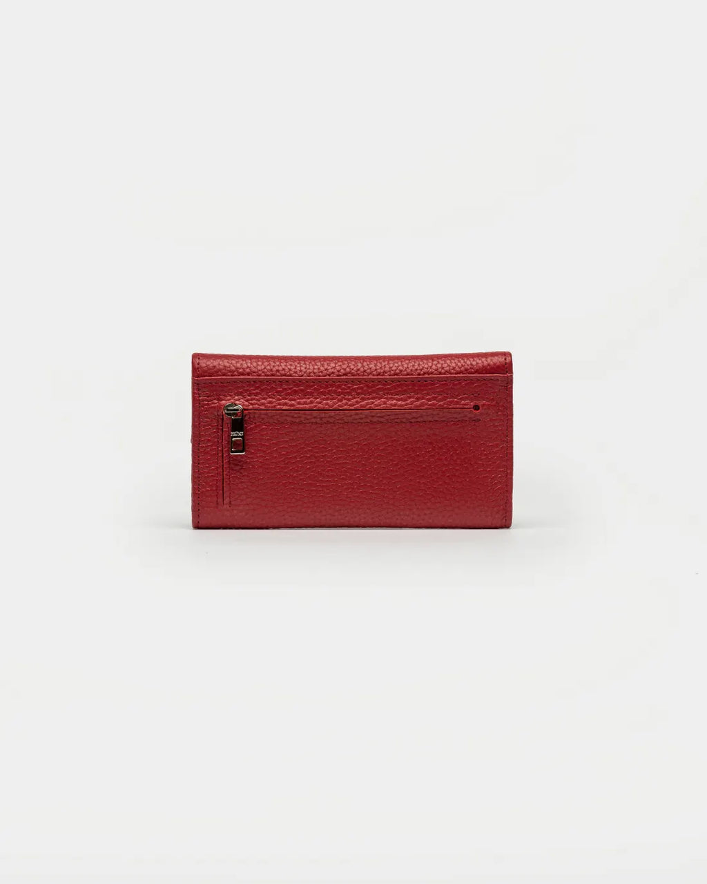 Billetera Marga Larga en cuero graneado rojo