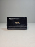 Billetera Mediana de Mujer en cuero charol negro