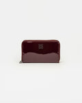 Billetera Mint en efecto cuero charol burgundy