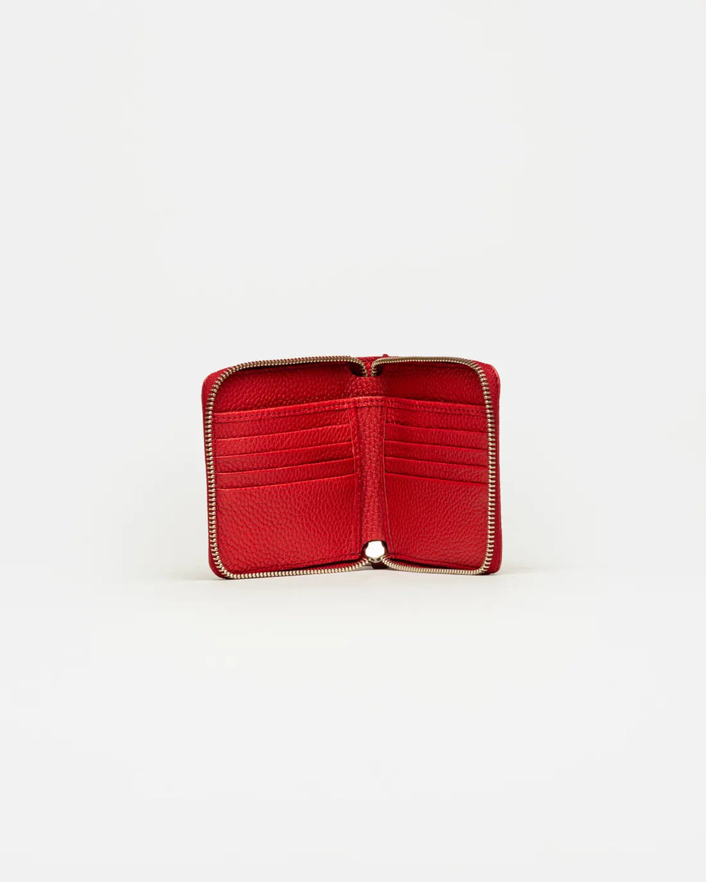 Billetera New Mia en cuero graneado rojo
