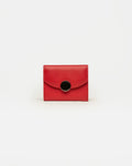 Billetera The Circle en cuero graneado rojo