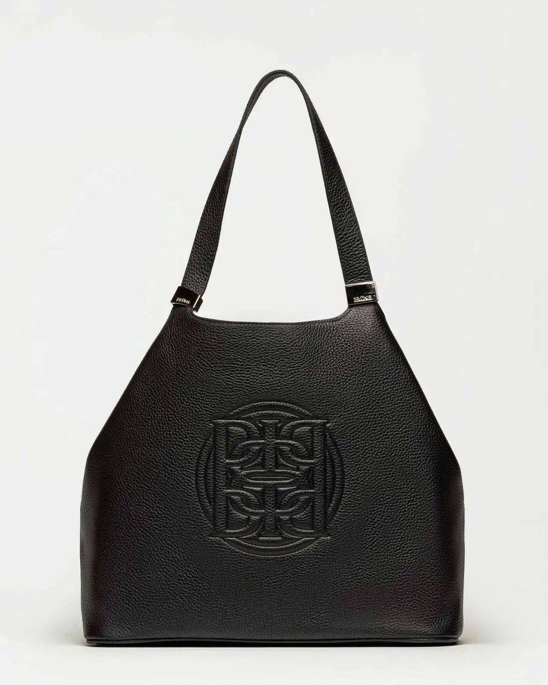 Bolso Eterial en cuero graneado negro níquel