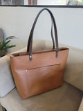 Bolso Sahara en cuero genuino café coñac