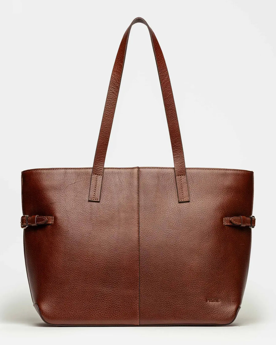 Bolso Sophie en cuero curtido natural tabaco