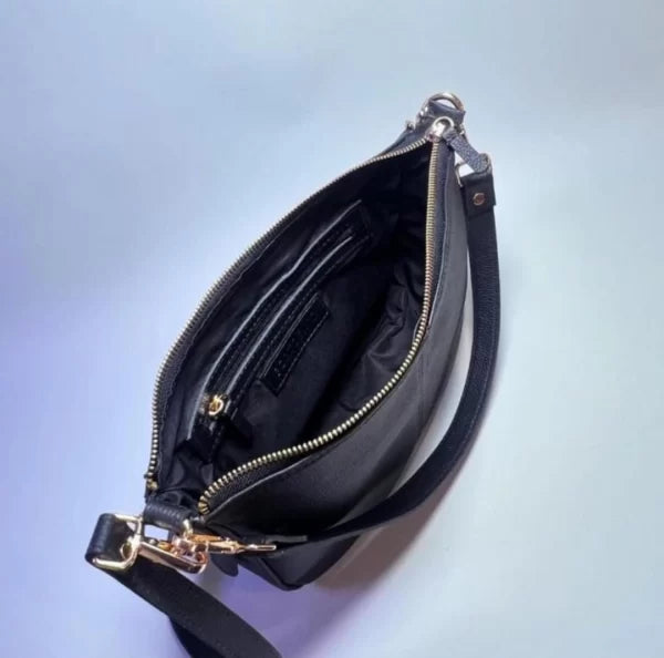 Bolso Ziba Mediano en cuero vacuno negro