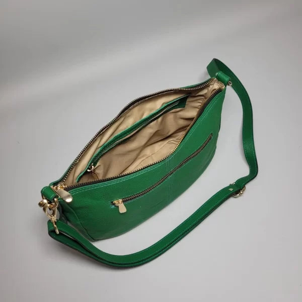 Bolso Ziba Mediano en cuero vacuno verde