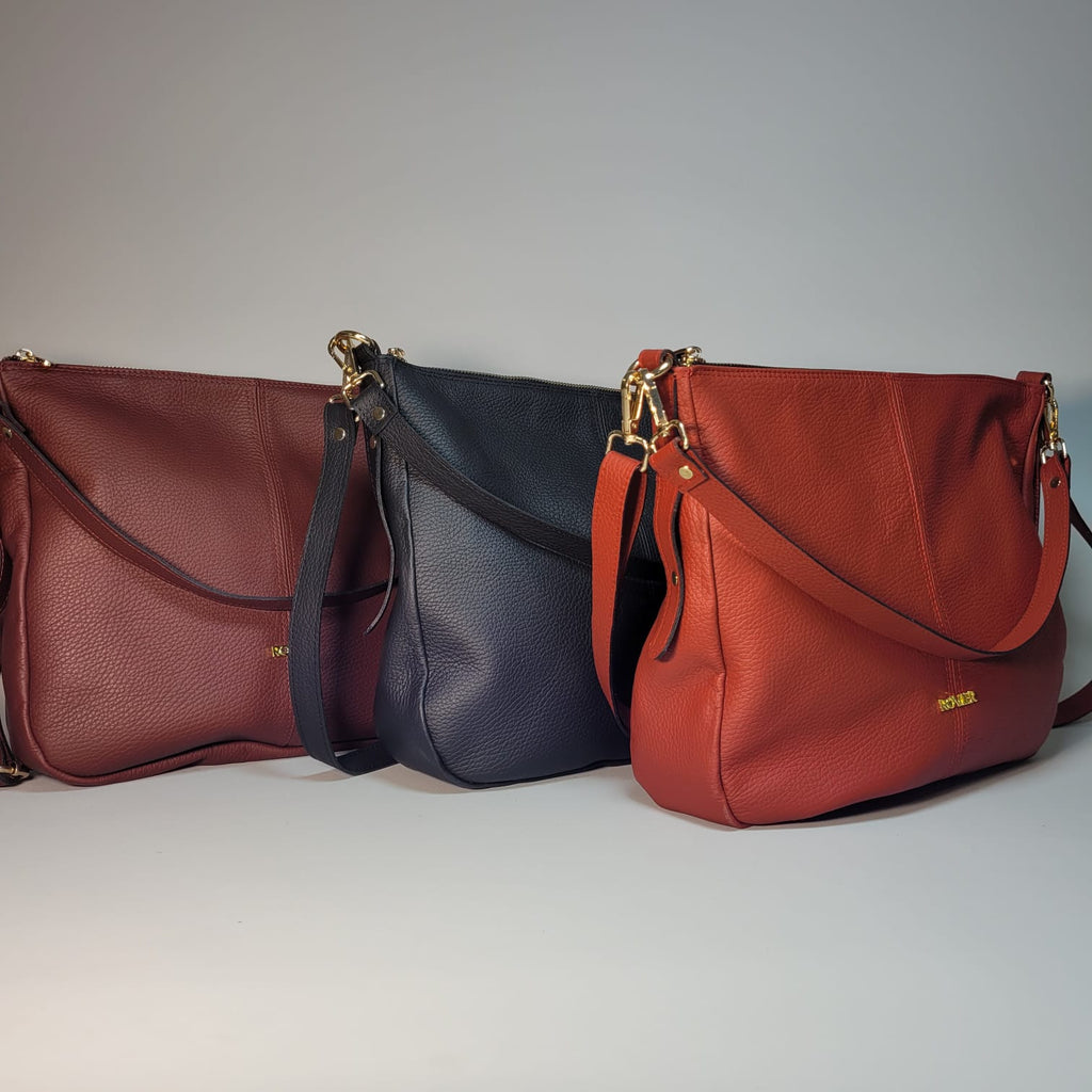 Bolso Ziba Grande en cuero vacuno cerámico