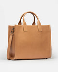 Cartera de mano Capri en cuero liso camel
