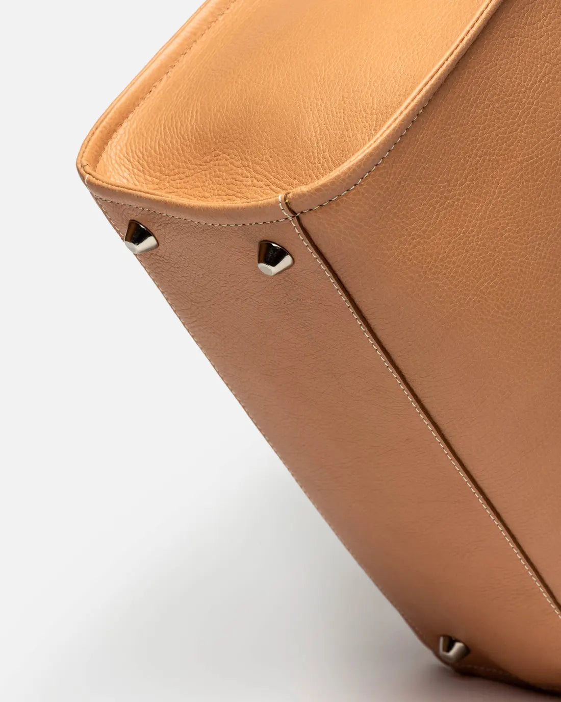 Cartera de mano Capri en cuero liso camel