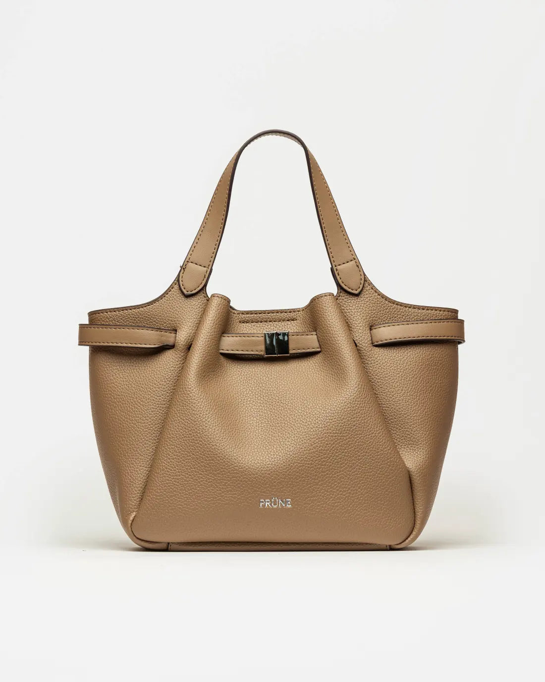 Cartera de mano Marble en efecto cuero graneado taupe