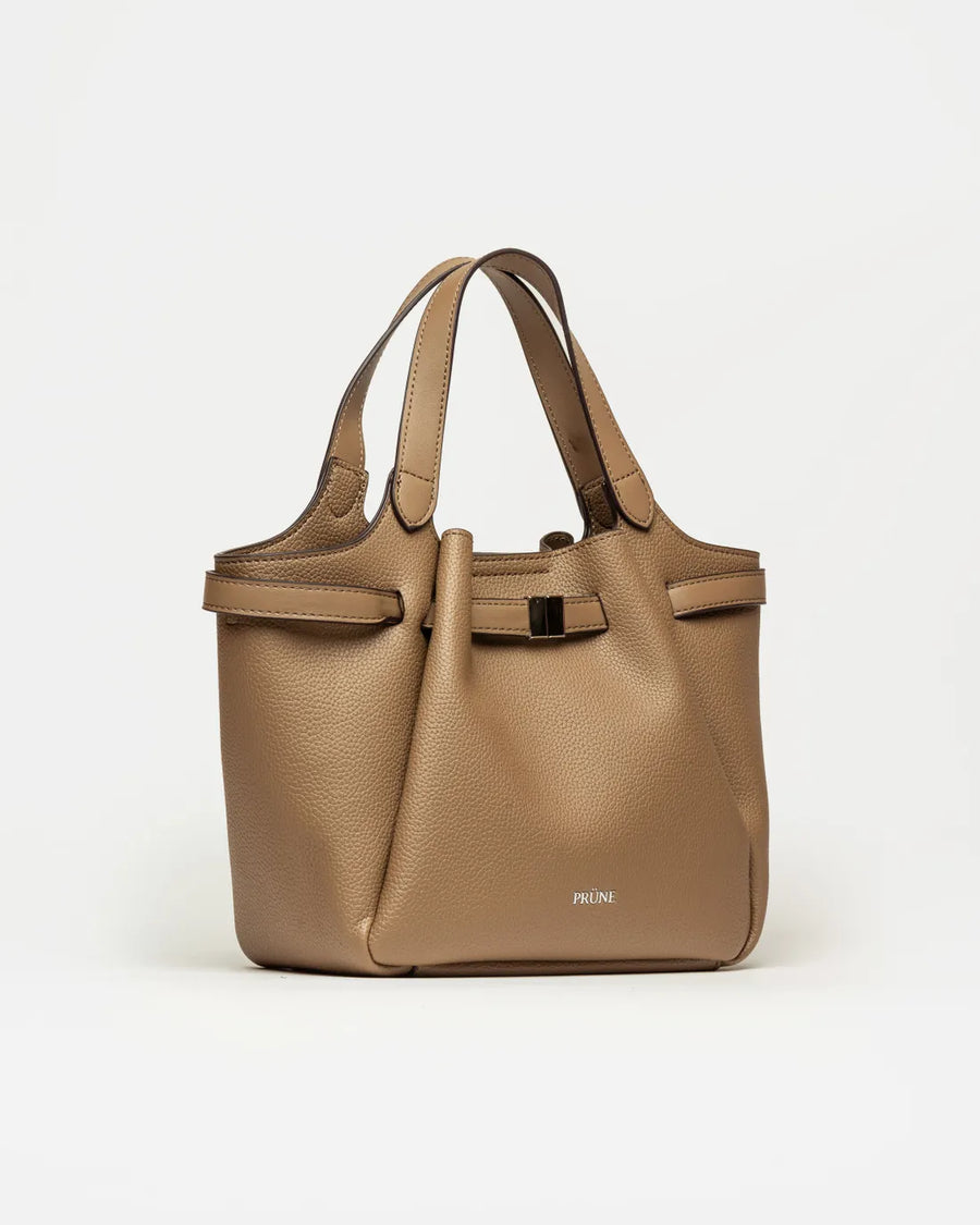 Cartera de mano Marble en efecto cuero graneado taupe
