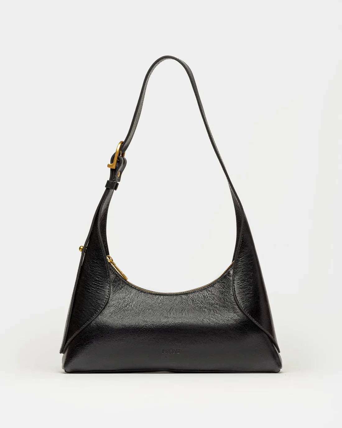 Cartera al hombro Windsor en cuero arrugado vintage negro