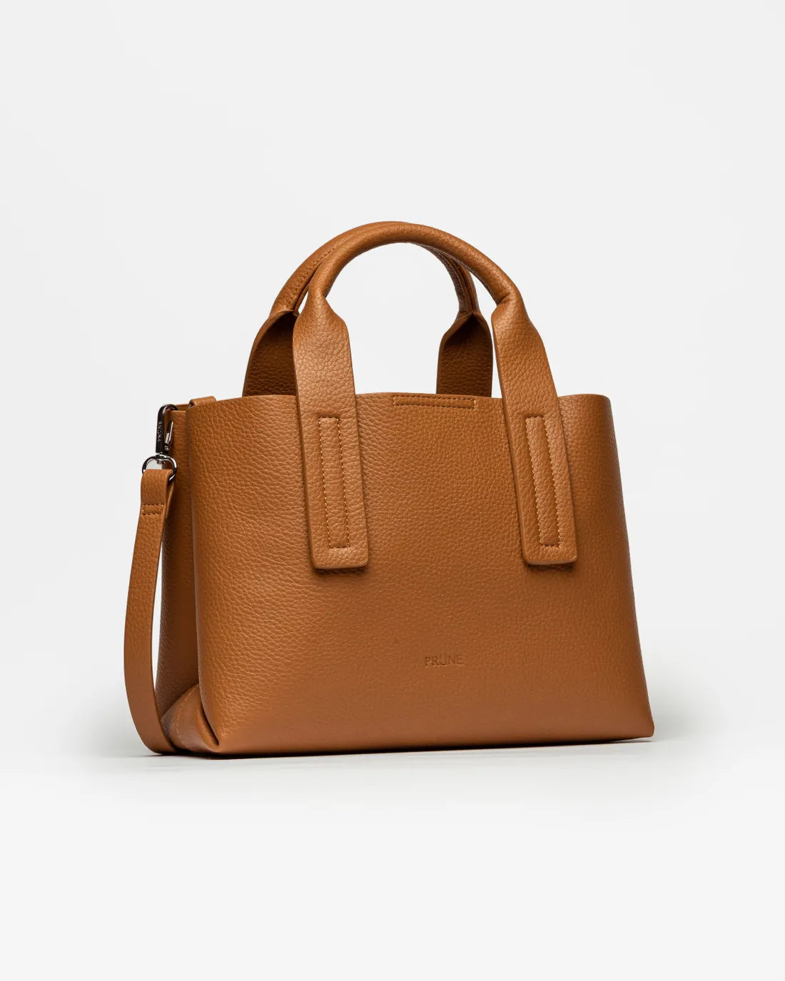 Cartera de mano Gaia en efecto cuero graneado camel