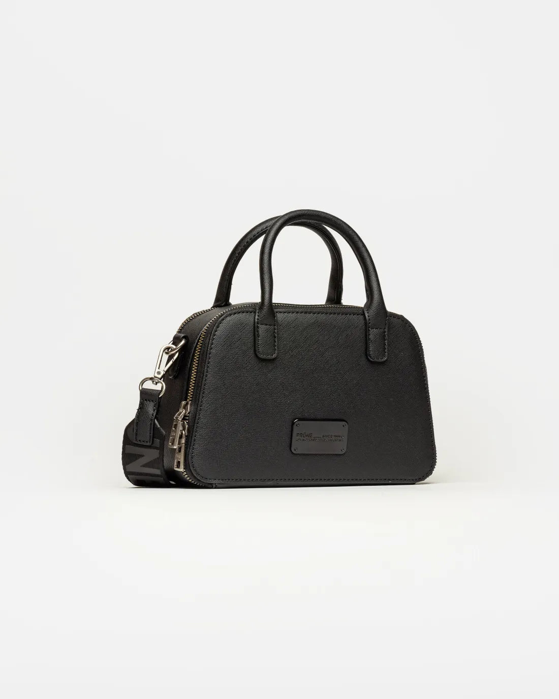 Cartera de mano New Penny en efecto cuero zaffiano negro