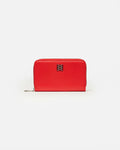 Billetera Mint en efecto cuero graneado rojo