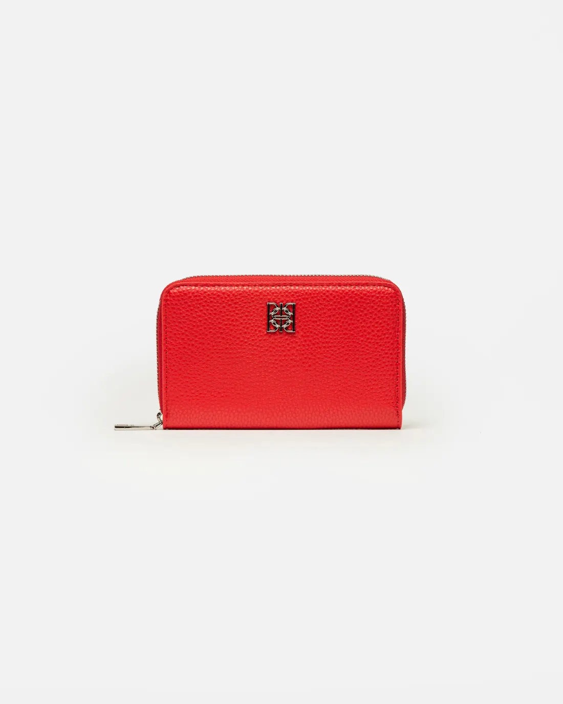 Billetera Mint en efecto cuero graneado rojo