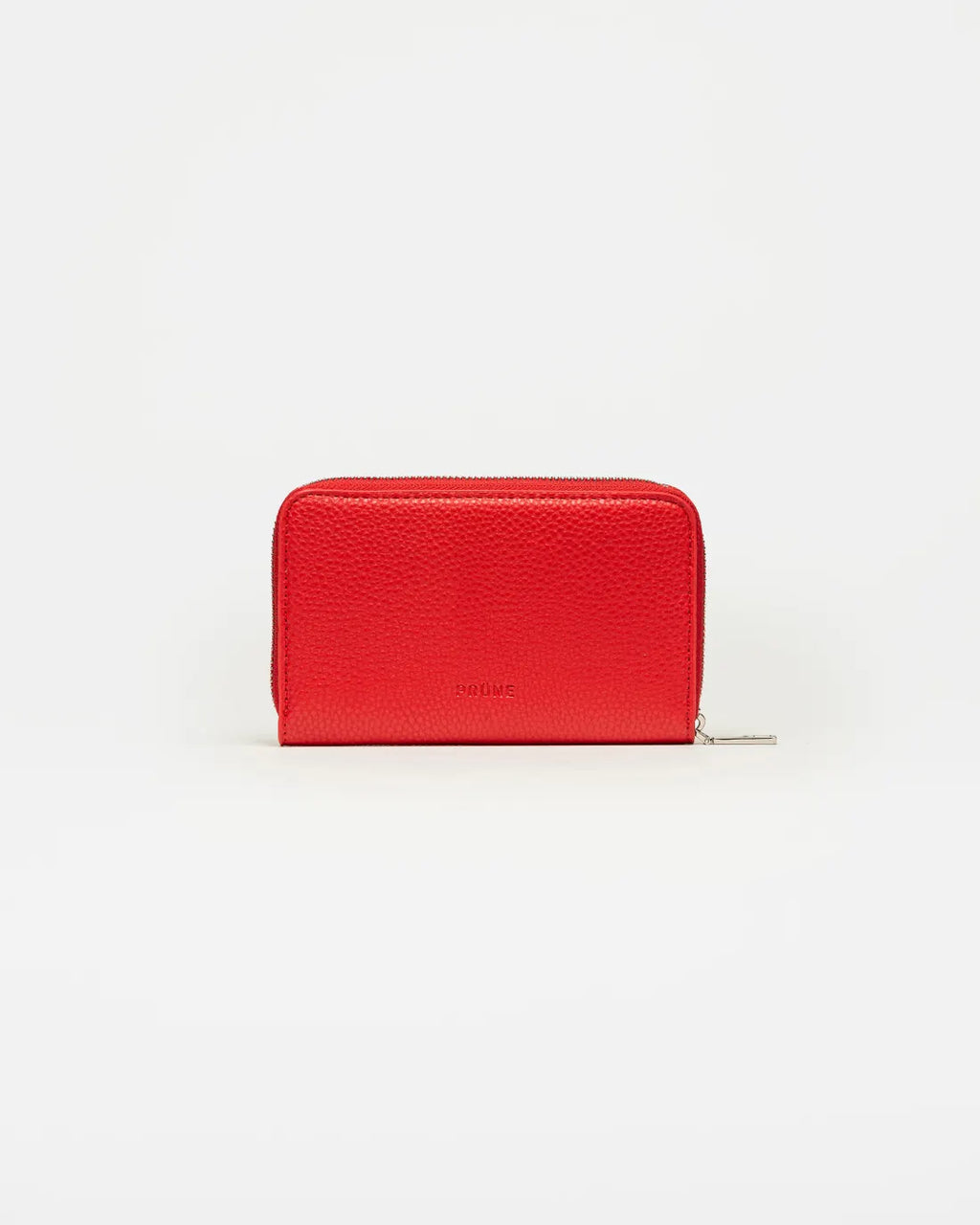Billetera Mint en efecto cuero graneado rojo
