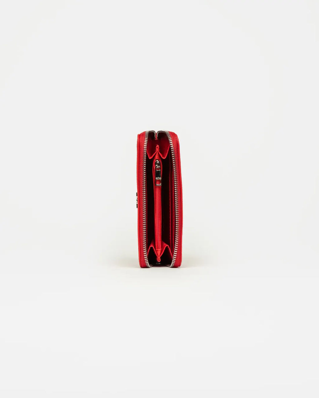 Billetera Mint en efecto cuero graneado rojo