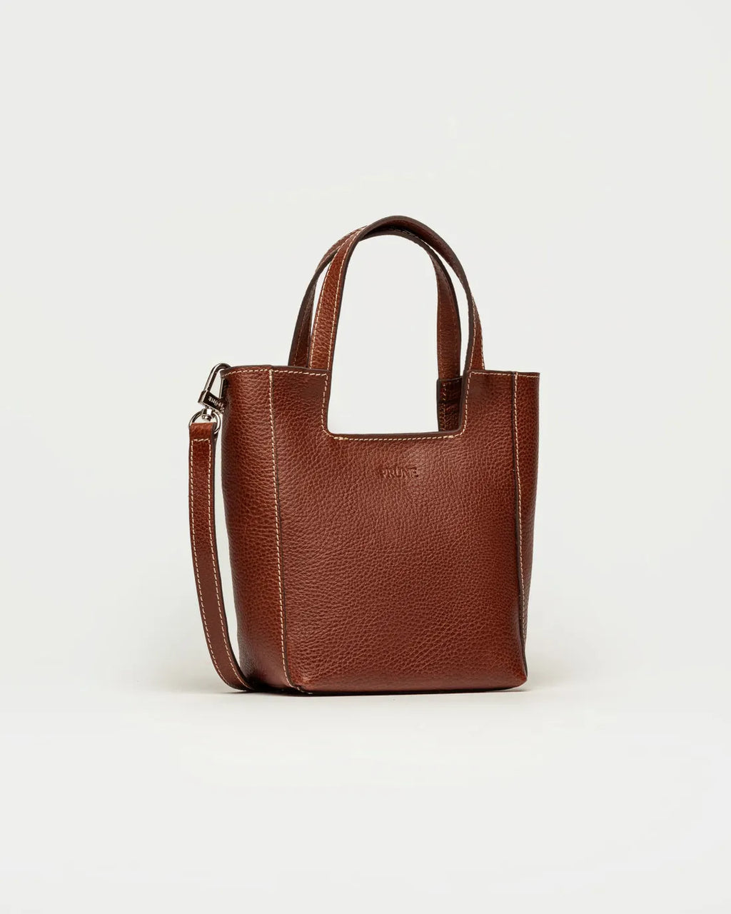 Mini bag The Icon en cuero liso tabaco