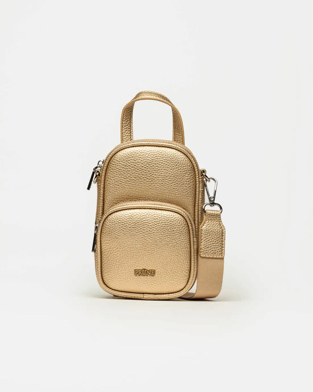 Porta celular Baby Donna en efecto cuero dorado