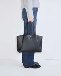 Shopper Raix en efecto cuero liso negro