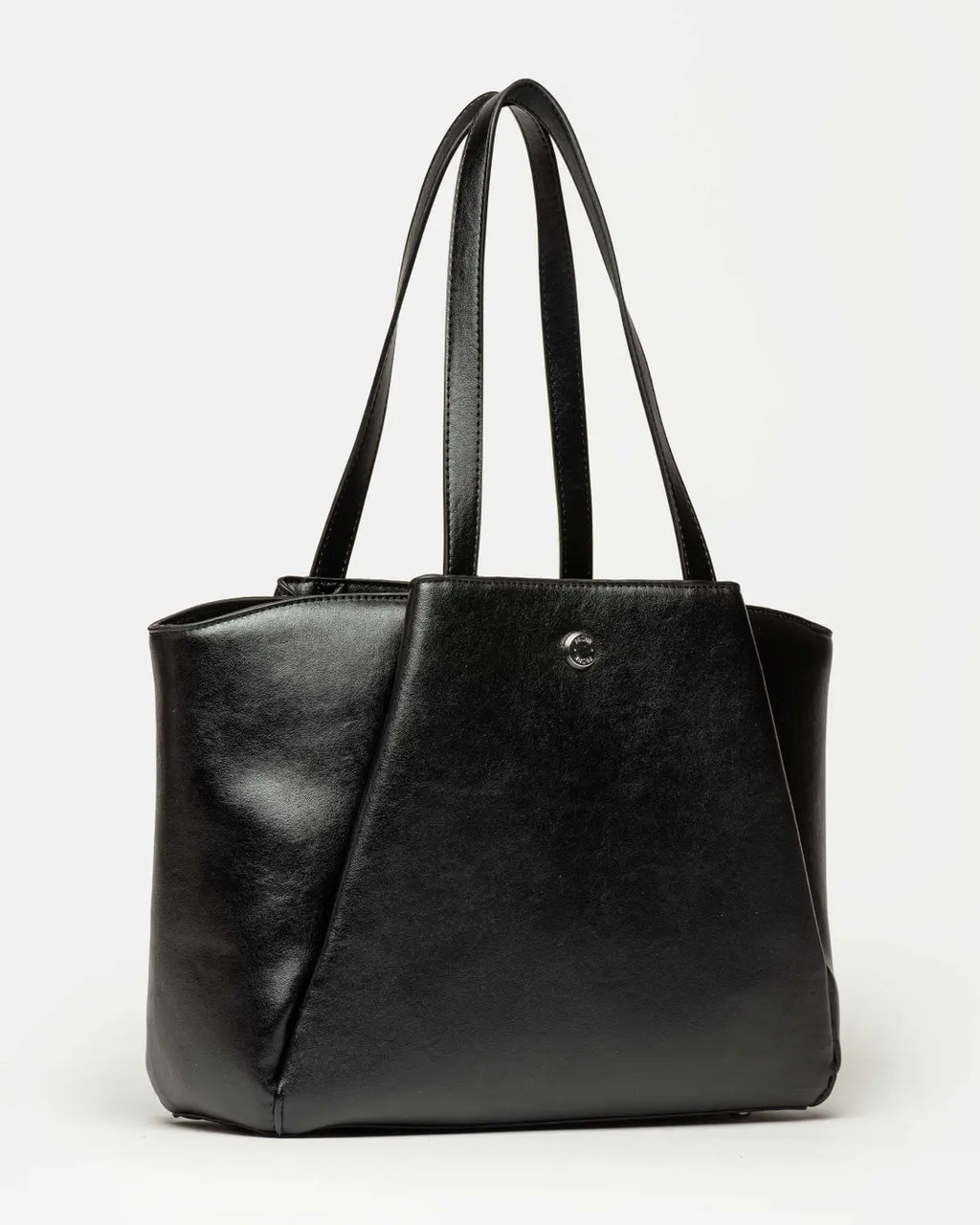 Shopper Raix en efecto cuero liso negro