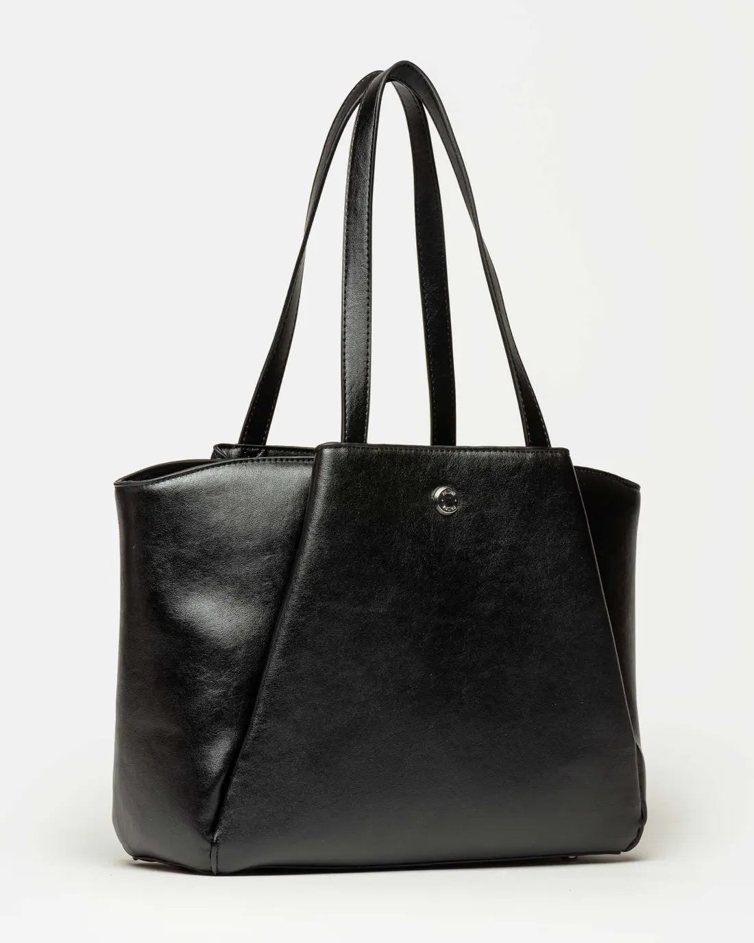 Shopper Raix en efecto cuero liso negro