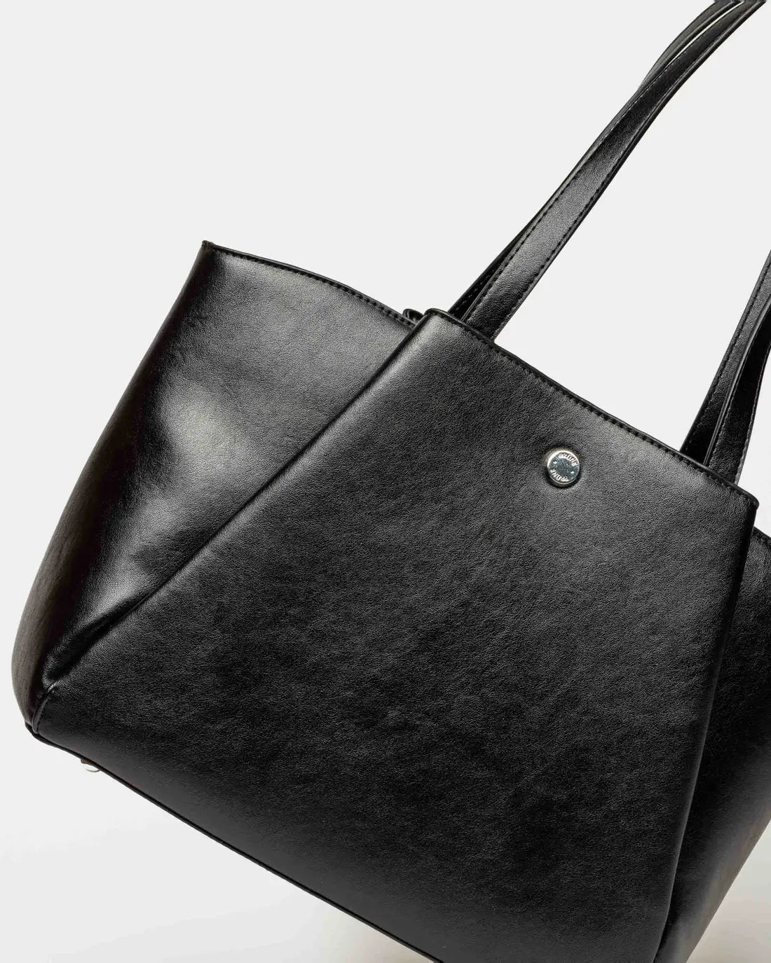 Shopper Raix en efecto cuero liso negro